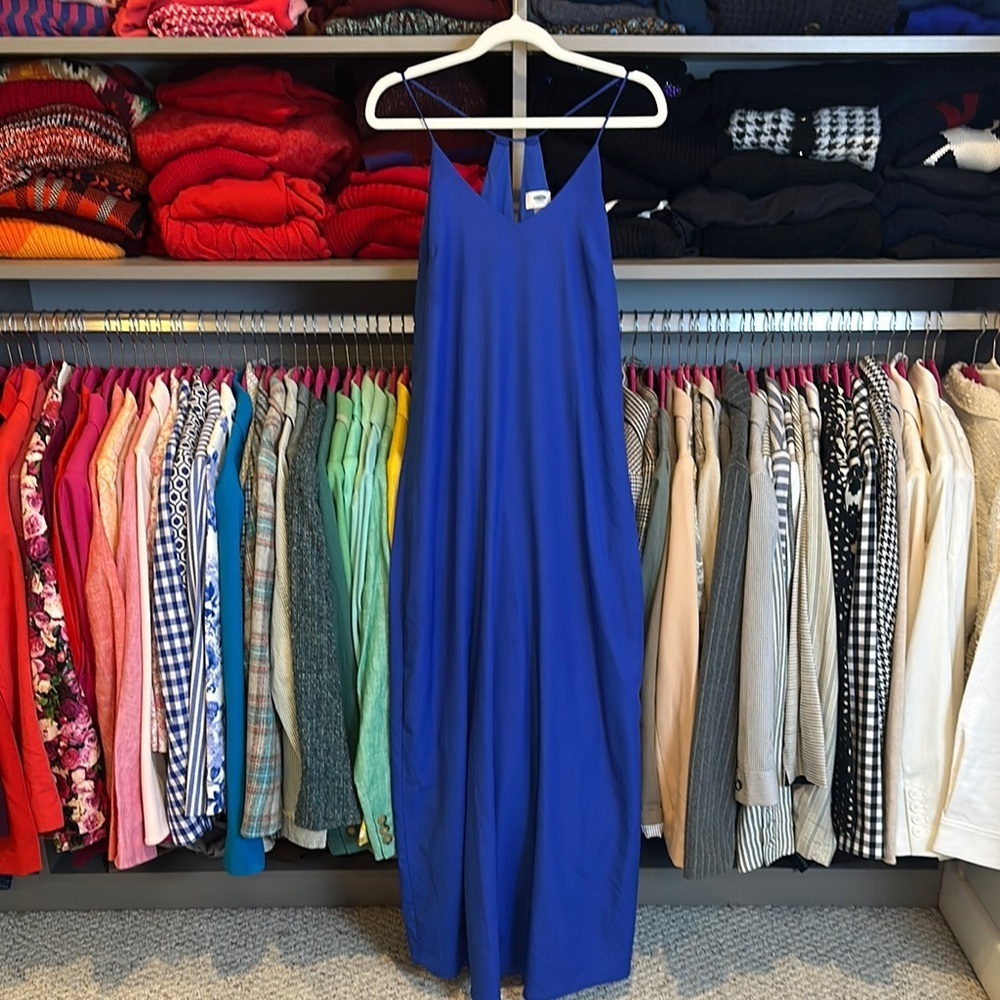 Old Navy blue sleeveless v neck maxi dress size S